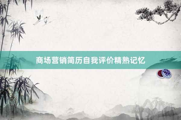 商场营销简历自我评价精熟记忆
